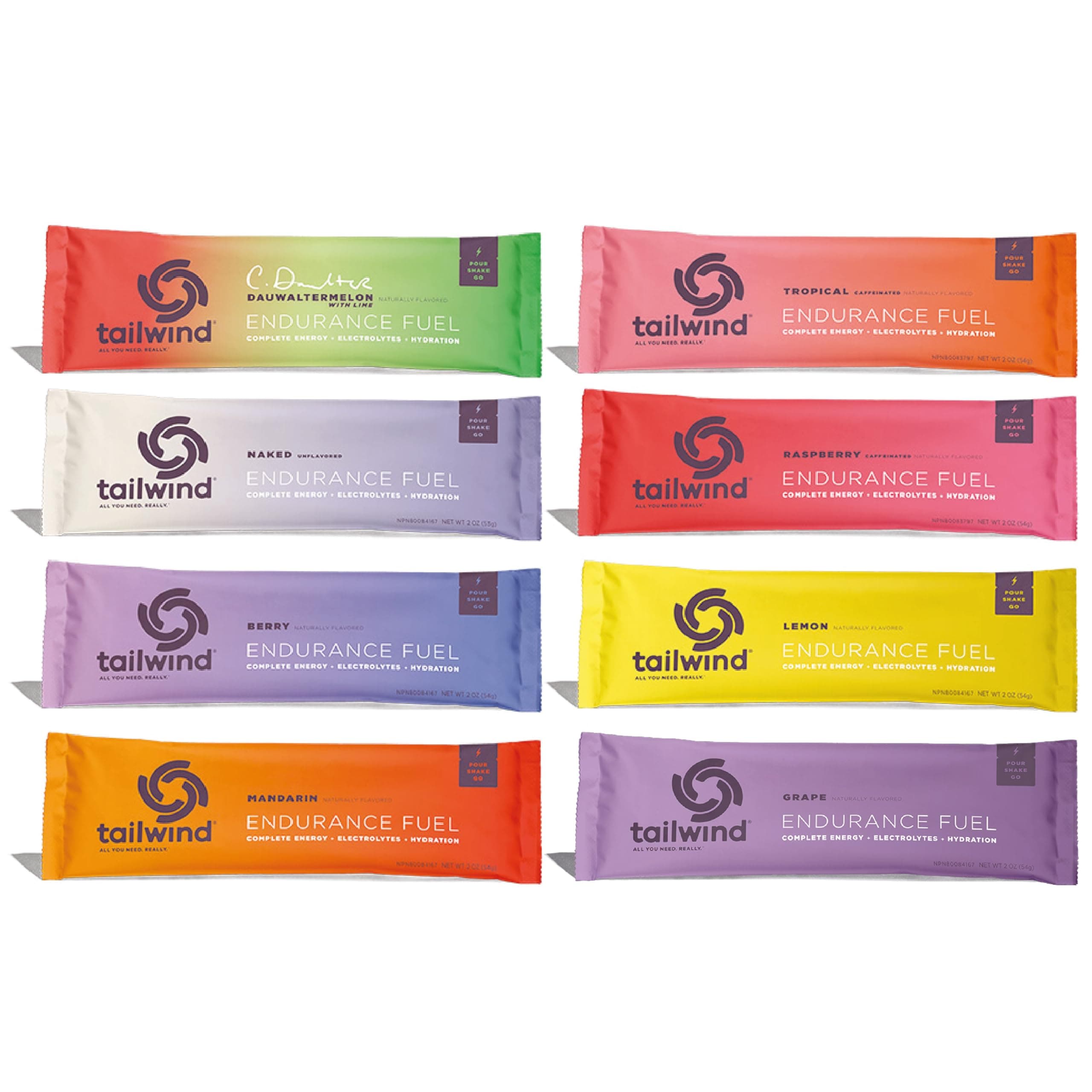 Endurance Fuel 8 Stickpack Starter Set for Running, Cycling, Marathon, Triathlon, Ditch the Energy Gels, Bars, Chews and try Tailwind as a replacement