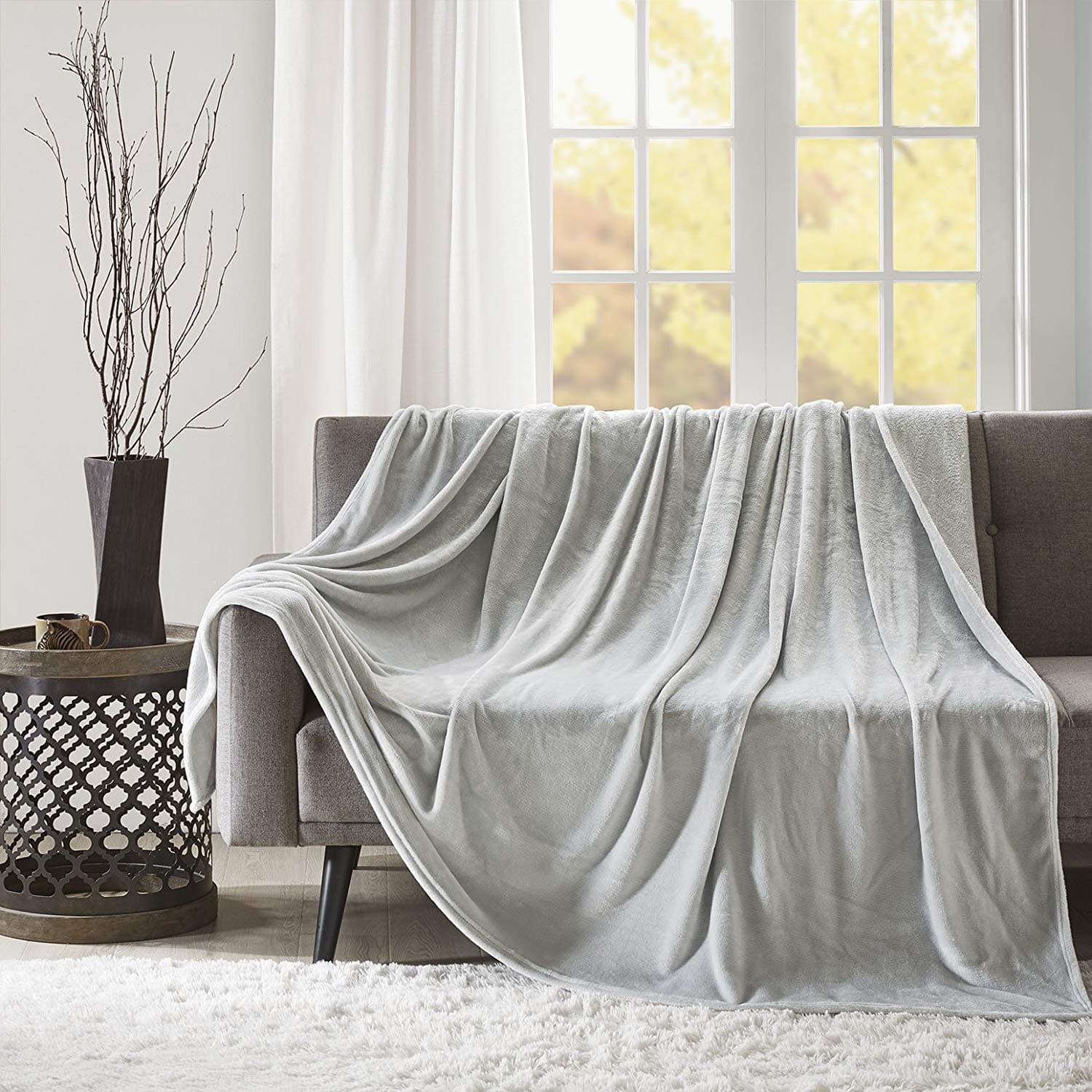 solid microvelour throw