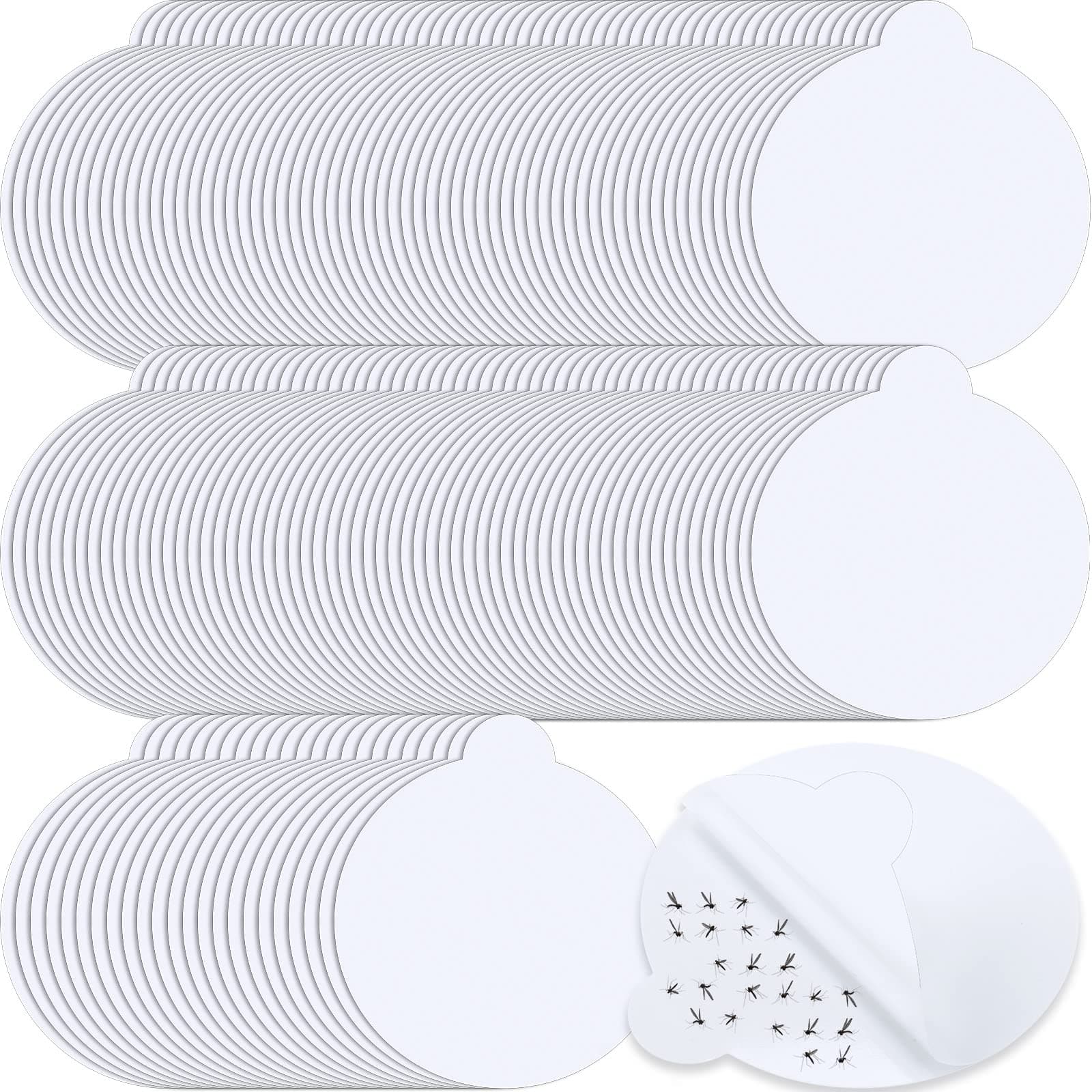 Qualirey 144 Pieces Mosquito Trap Replacement Sheets, Glue Plates, Flea Trap Replacement Discs, Insect Trap Indoor 4.33 Inch Fits Most