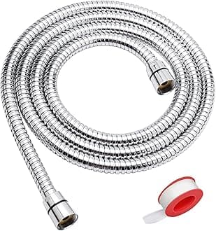 Shower Hose, 79 Inches Extra Long Stainless Steel Handheld Shower Head Hose with Brass Insert and Nut - Durable and Flexible(Chrome)