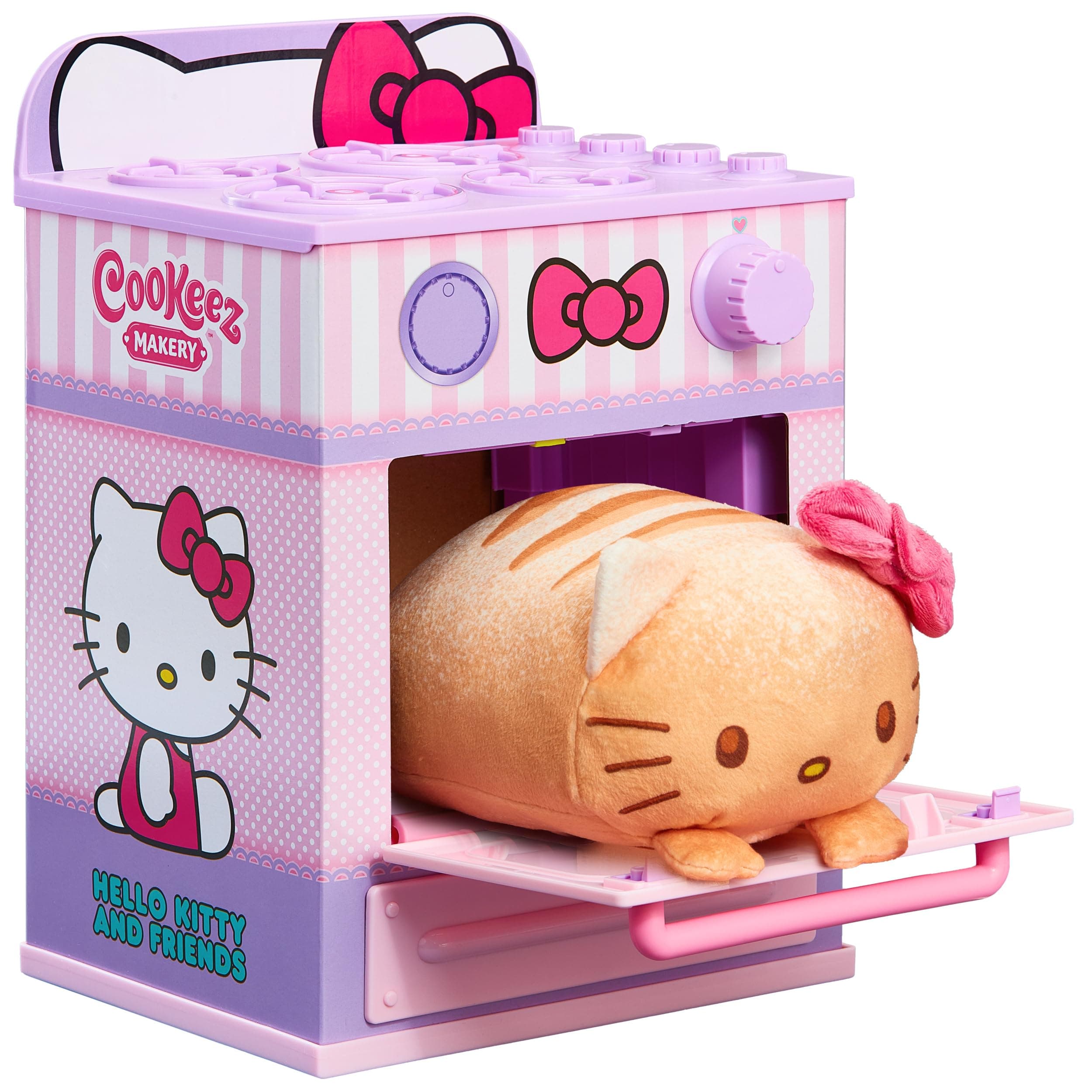 Hello Kitty & Friends Oven Playset – Interactive Bake & Reveal Toy, Includes Mystery Warm Scented Plush (Hello Kitty, Cinnamoroll, or My Melody), Mixing Tools, Dough, Accessories, 5+