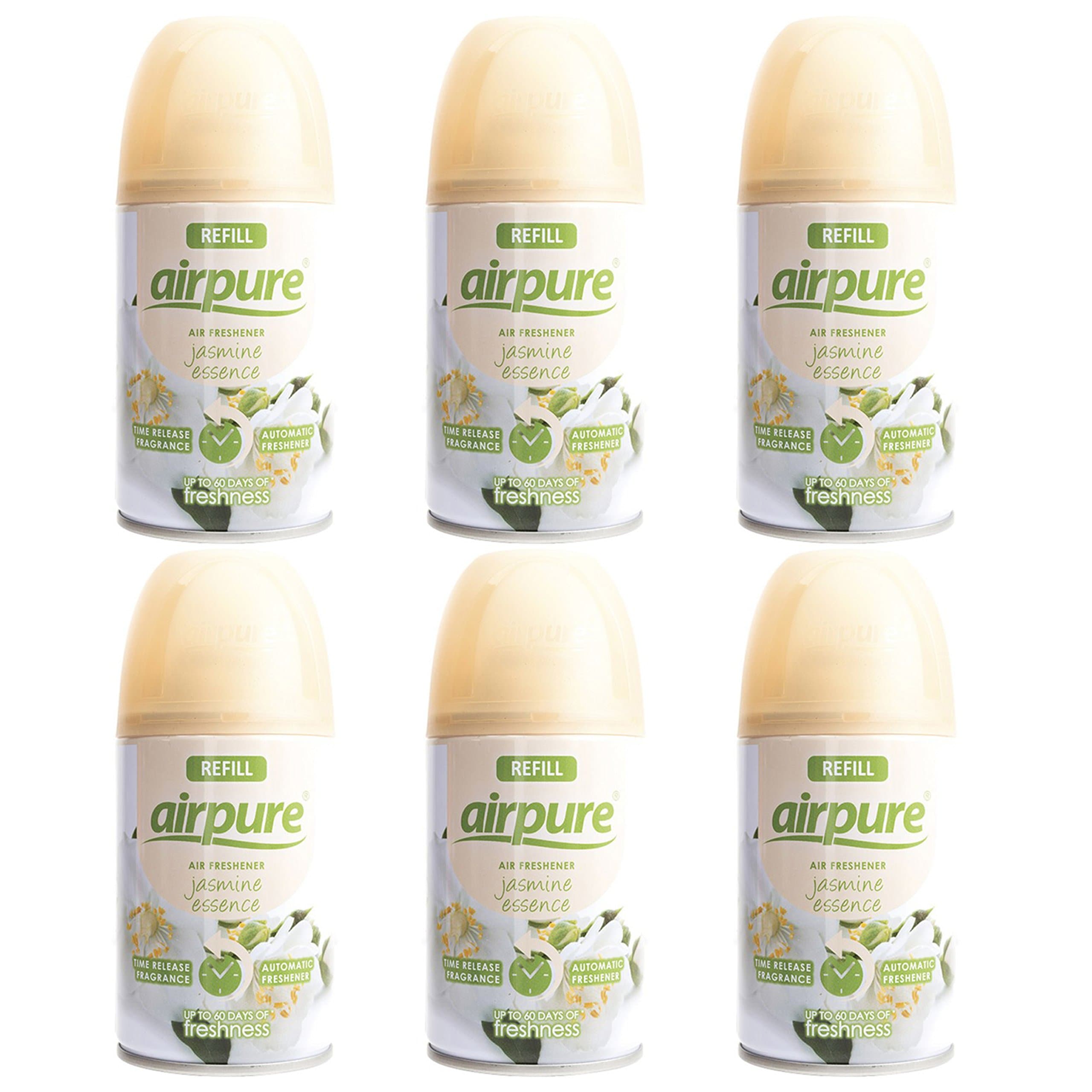 airpure 6 X FRESHMATIC AUTOMATIC SPRAY REFILLS 250ML JASMINE