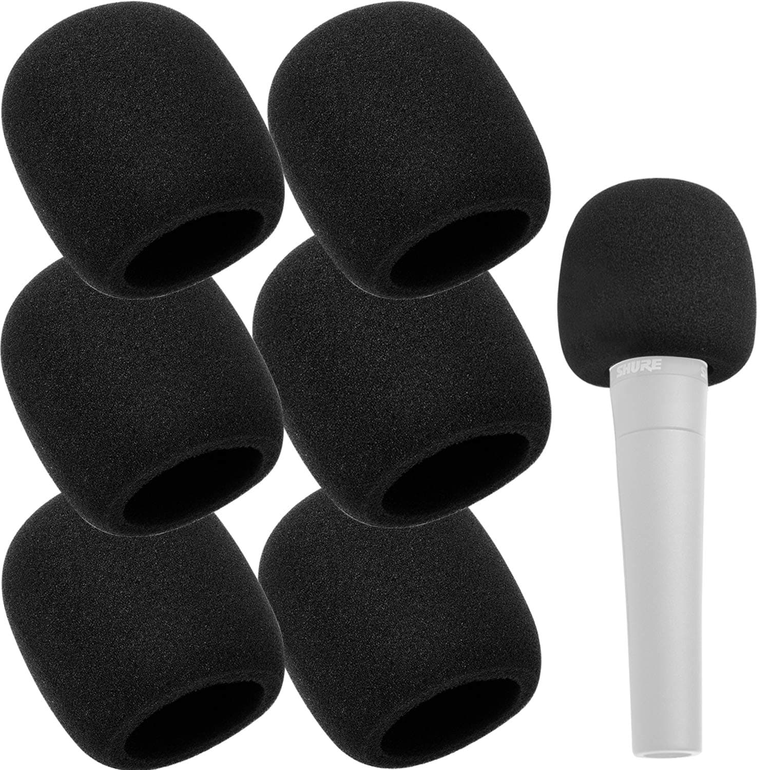 6 Pack Microphone Cover Foam,Mic Cover Handheld Microphone Windscreen