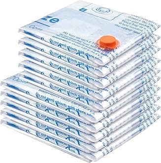 MEIQIHOME Vacuum Storage Bags, Space Saver Sealer Bags,Vacuum seal bags for clothing, Pillows, Comforters, Blankets, Bedding,Travel,10 COMBO