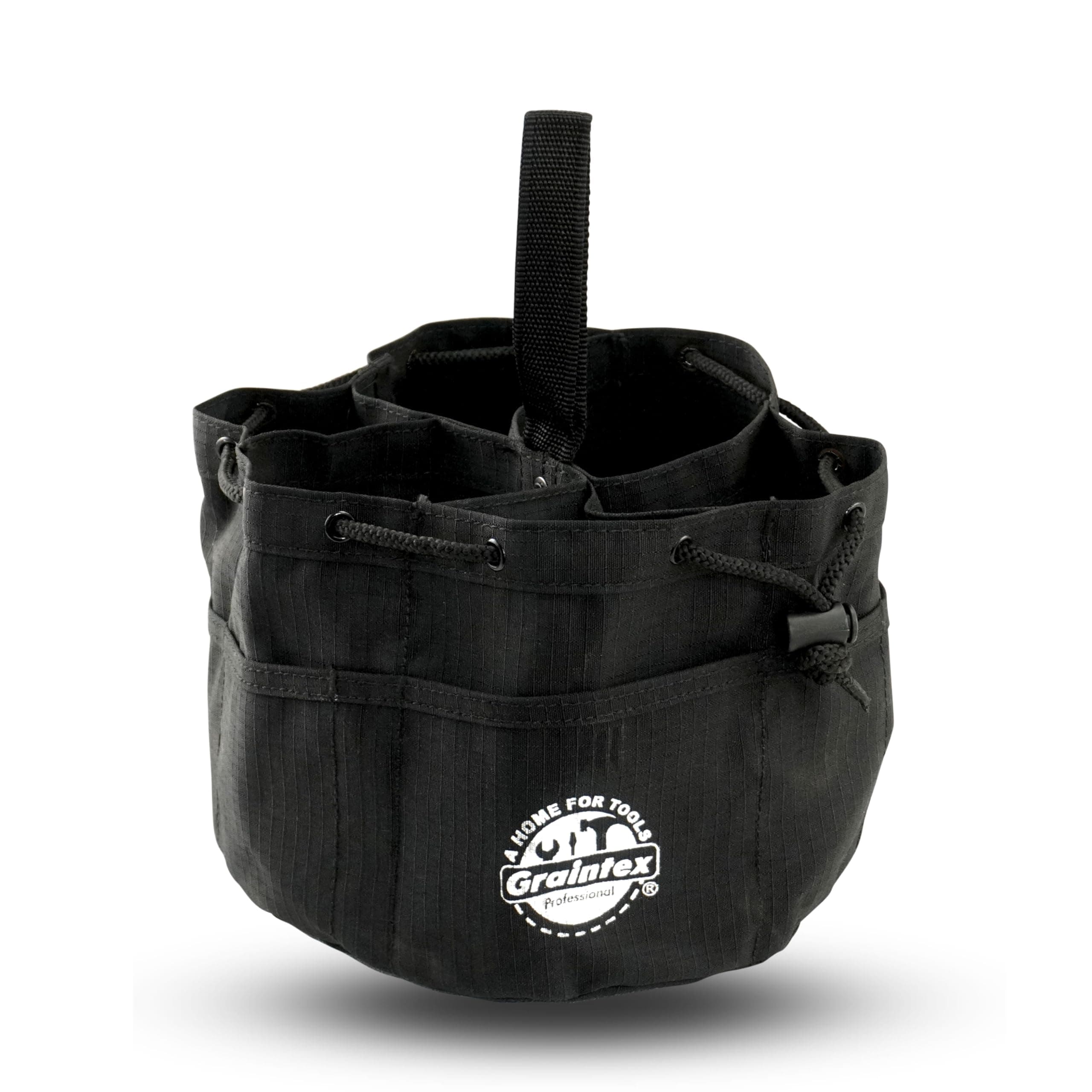 18 Pockets Grab Bag Rip-stop Canvas Drawstring Closure, Small Part Organizer Pouch, Small Tools, Screws, Parts, Parachute Tool Bag for Efficient Storage to Essential Items at Job Site or Home