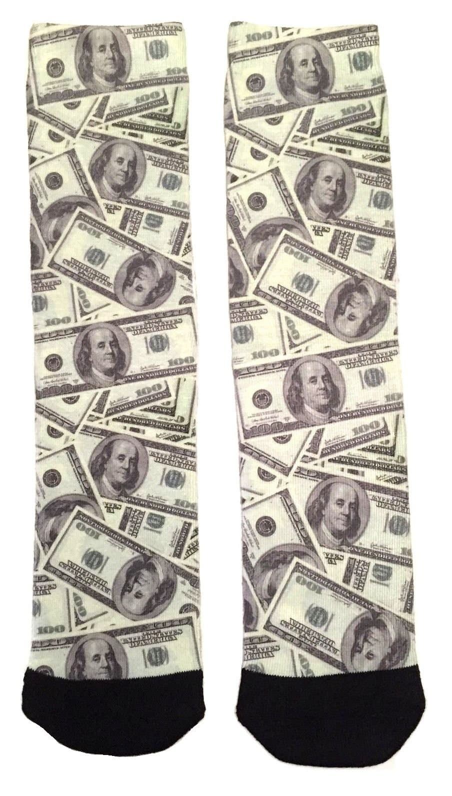 Hundred Dollar Bill All Over Print Crew Socks