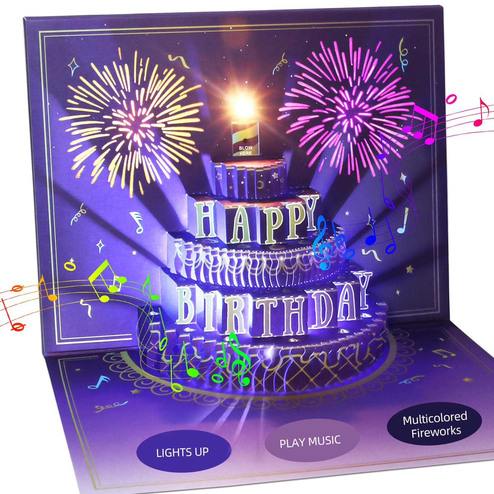 XTF2015 3D Pop Up Birthday Card Fireworks