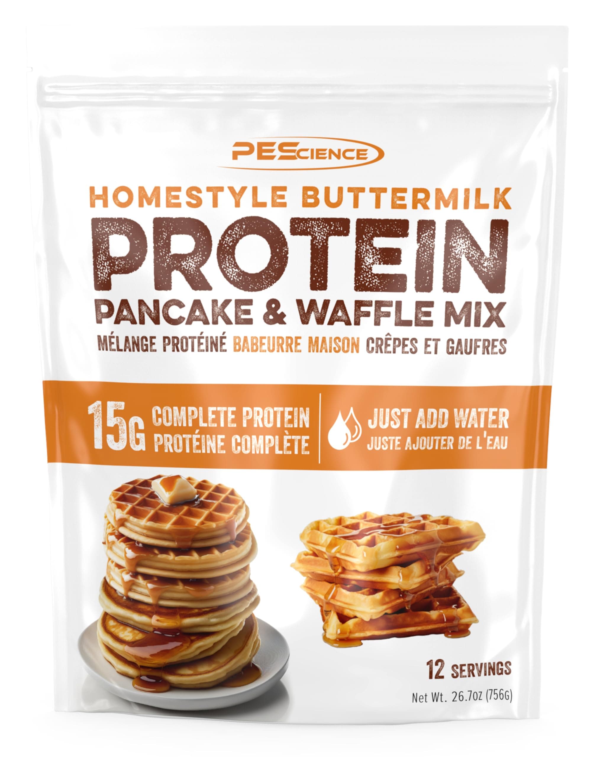 PEScience Protein Waffle & Pancake Mix, 12 Serve