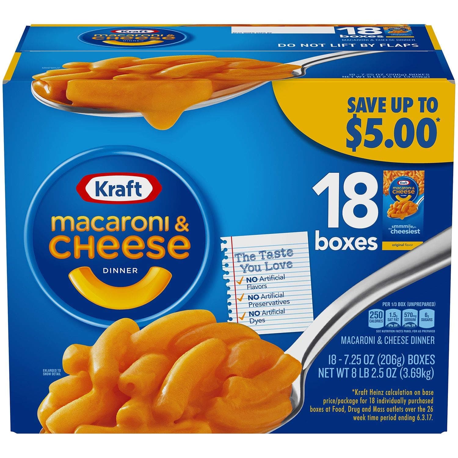 Macaroni & Cheese Dinner, Original, 7.25 Oz, 18 Pack