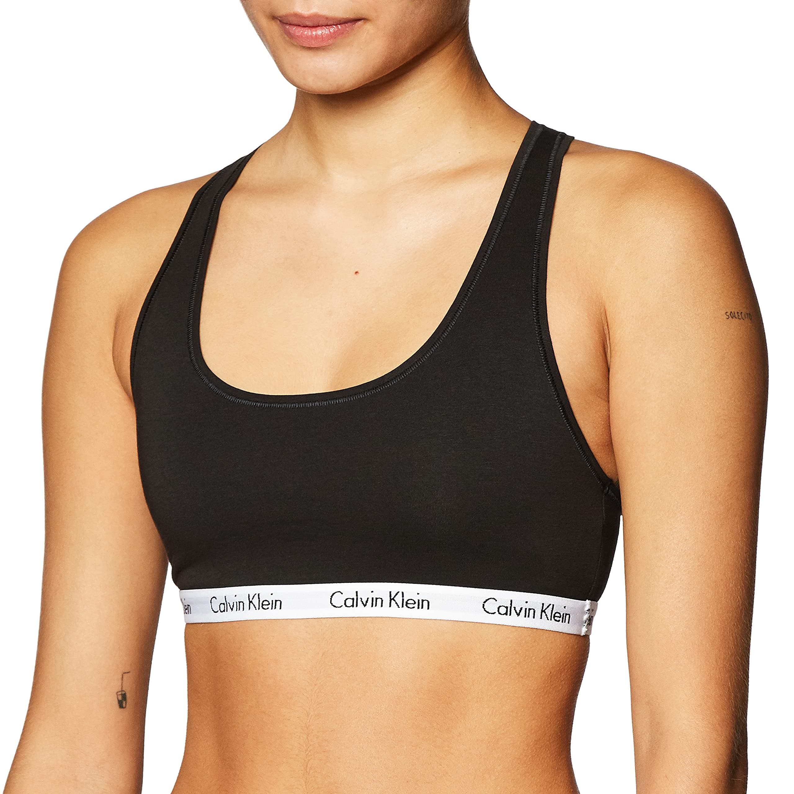 Calvin Klein レディース 回転木馬ロゴ ブラレット US サイズ: Medium カラー: ブラック