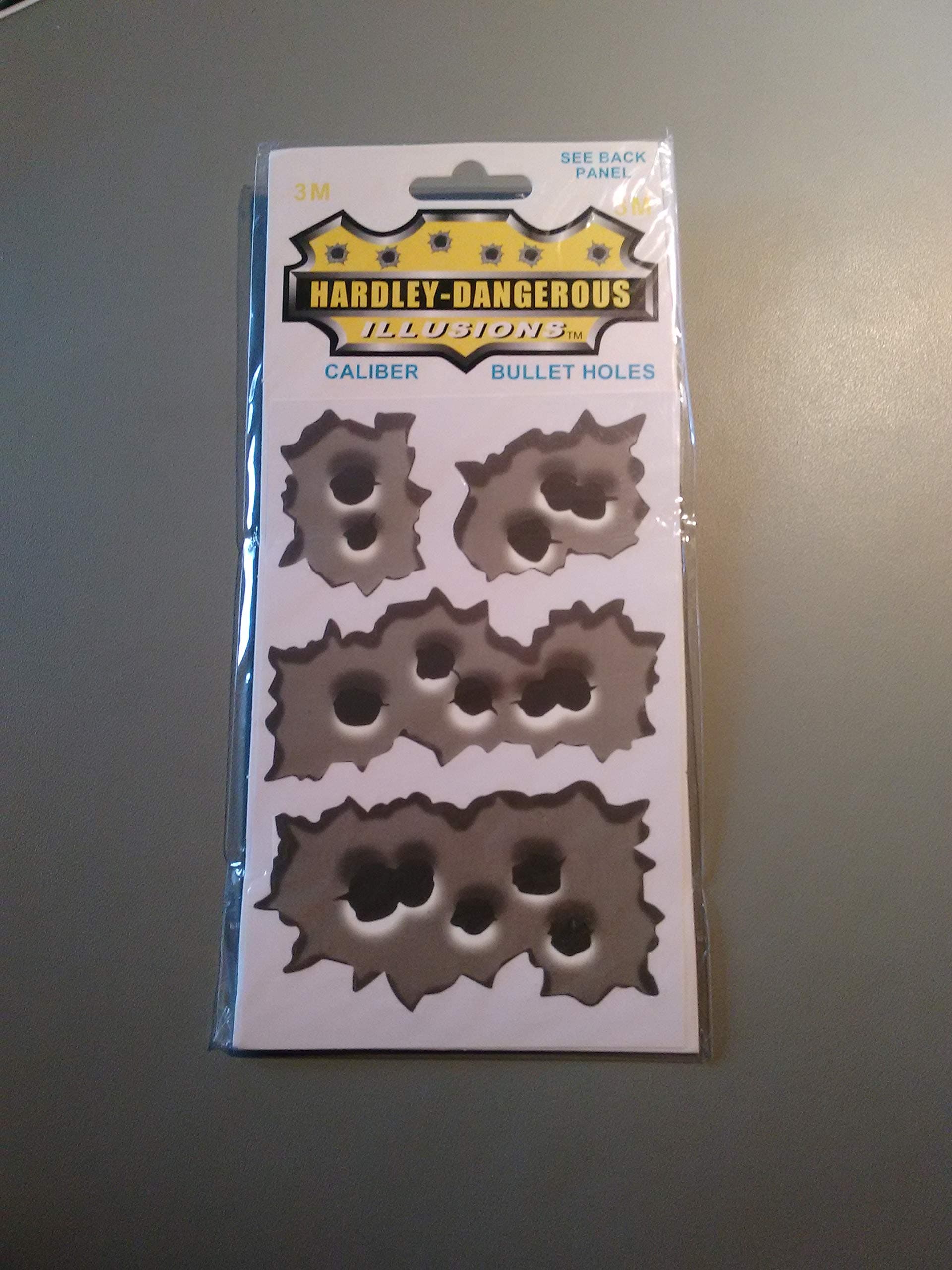 Rapid Fire Strafe Machine Gun Bullet Hole Splashproof Vinyl Car Helmet Stickers (.38 Calibre) Funny Joke