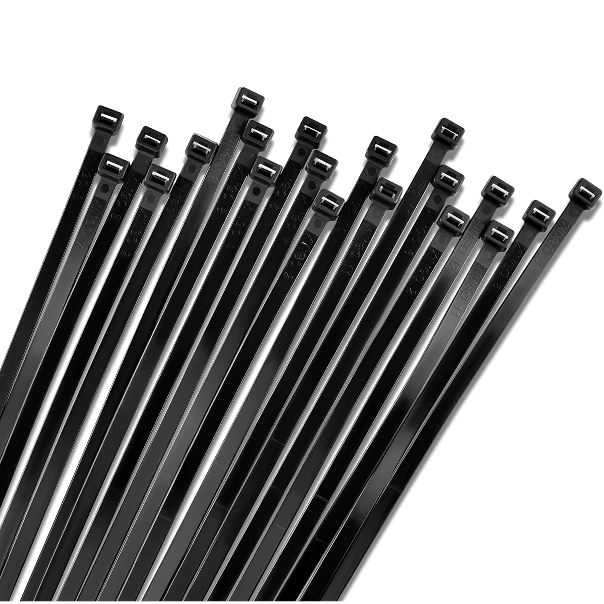 Bolt Dropper 11" Black Cable Ties, 1000 Pack, 50 lbs Tensile Strength - Heavy Duty Zip Ties, Self-Locking Premium Nylon Tie Wraps for Indoor and Outdoor Cable Management (Black)