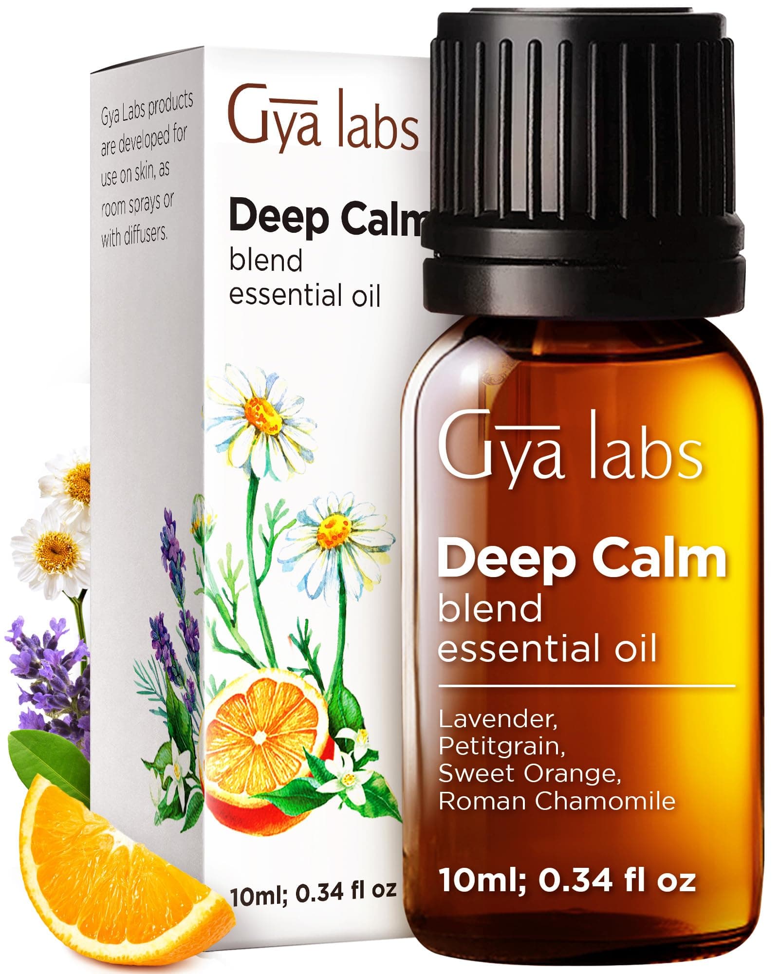 Deep Calm Essential Oil for Diffuser Blend - 100% Pure Natural Calming Essential Oils for Aromatherapy, Body, Uplift, Grounding & Relaxing (0.34 Fl Oz)