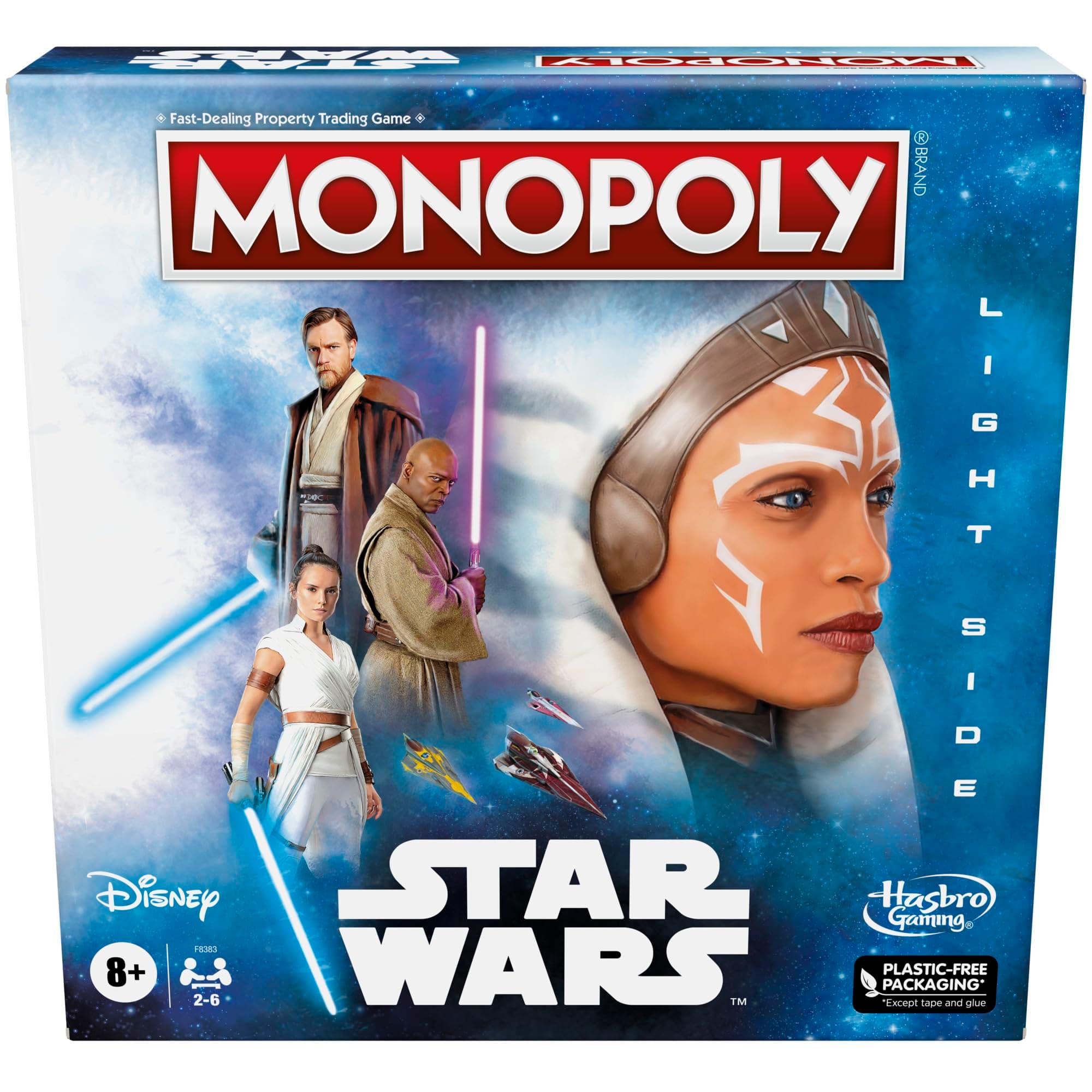 Hasbro Gaming Monopoly: Star Wars Light Side Edition Board Game for Families and Kids Ages 8 and Up,Star Wars Jedi Game for 2-6 Players,Family Games