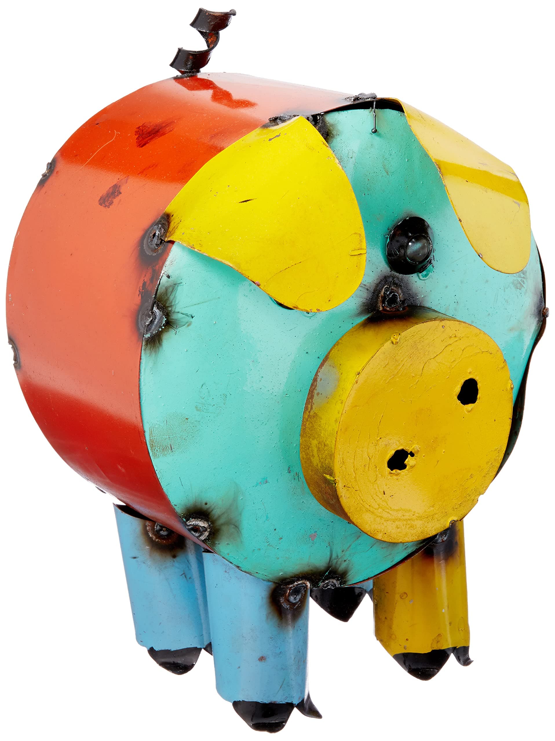 Cylinder Pig Garden Art, Multicolor