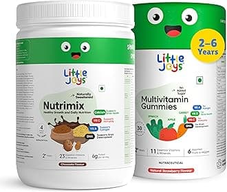 Immunity Booster Kit For Kids 2-6 years | Nutrimix Nutrition Powder (350gm) & Multivitamin Gummies (30 Day Pack) | Improves Immunity, Gut Health, & Strength | 100% Vegetarian