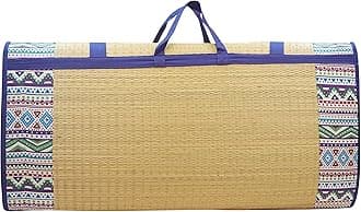 Home Tex Life Kora Grass Cushion Sleep Healthy, Easy Portable and Folding Mat (Africana,6.5 X 6.5 Ft,20 Mm Thickness)