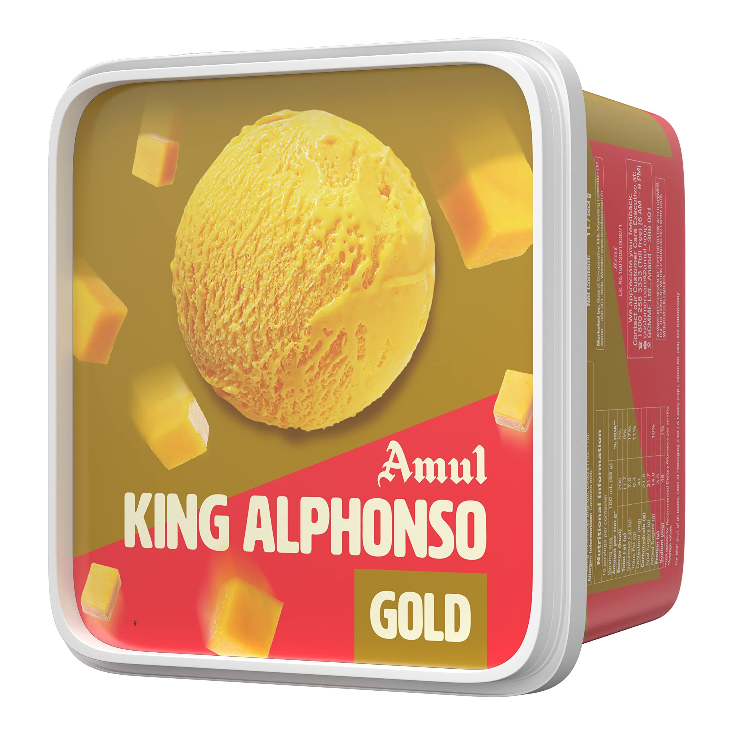 Amul Ice Cream King Alphonso Gold, 1 Litre