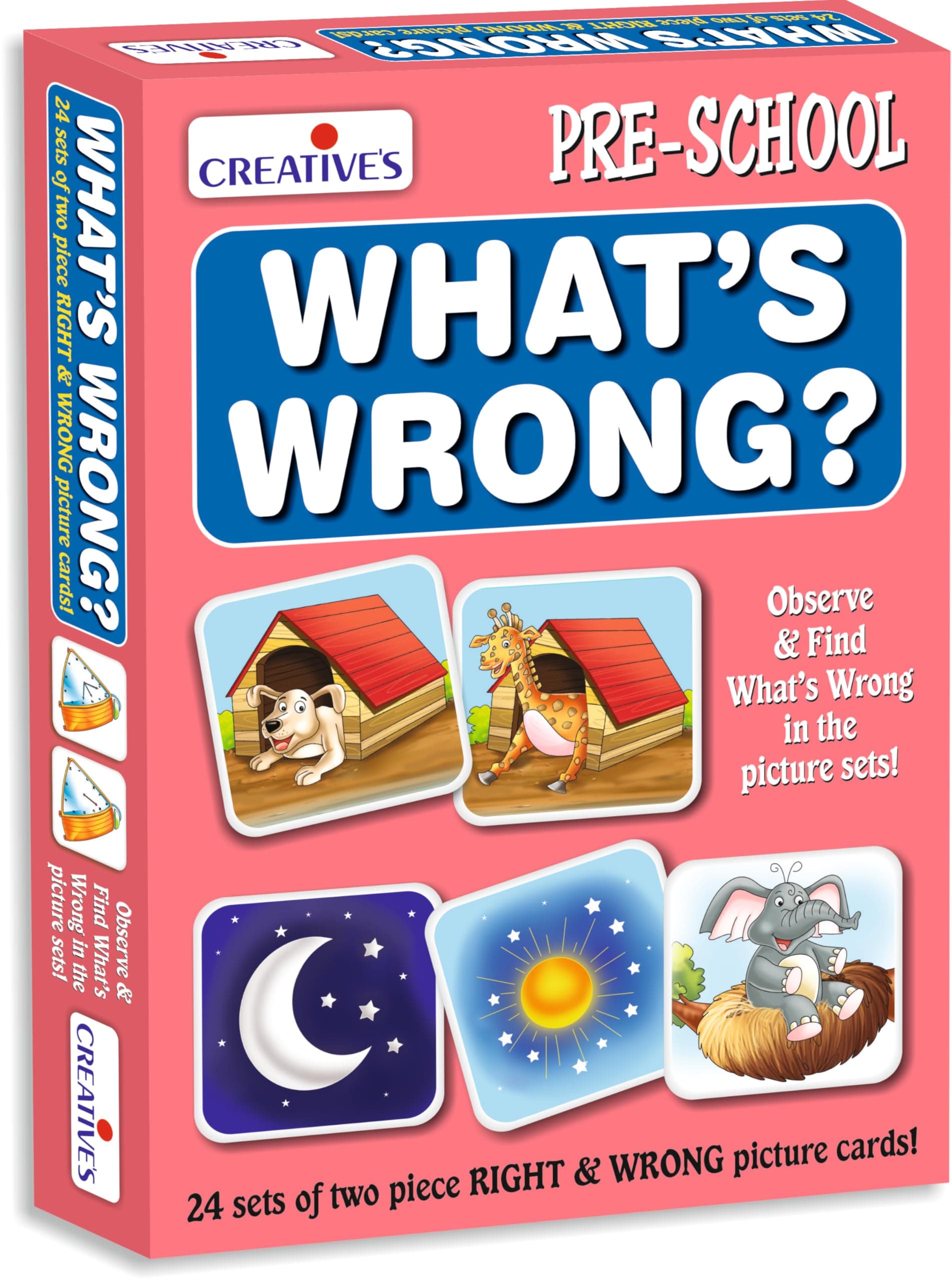 What's Wrong | Cards Game | Picture Educational Cards | Educational Learning with Fun for Kids | Observe & Find What's Wrong in The Picture Set | Educational Game for Kids 3 & Up