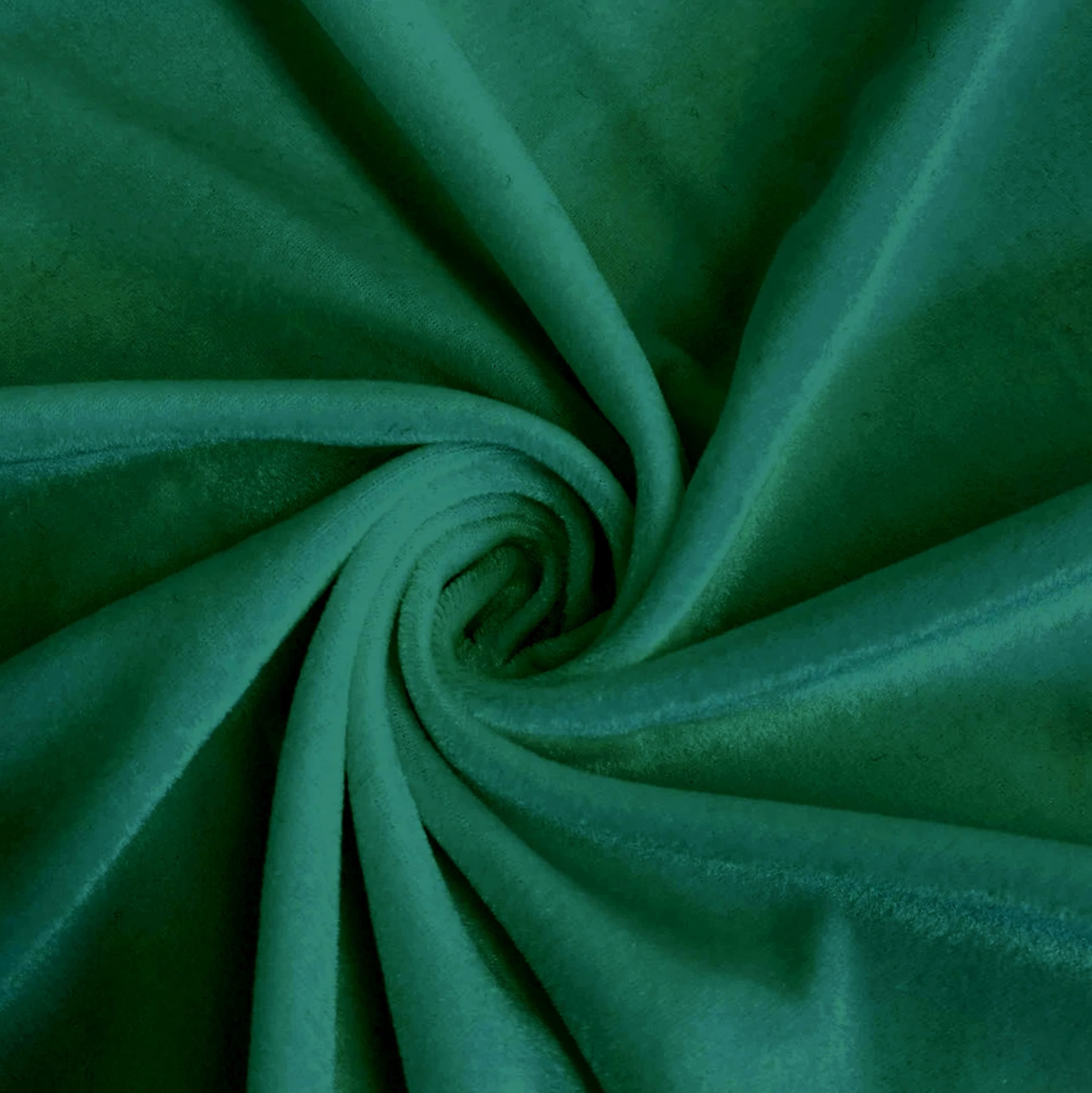 Encasa XO Velvet Solid Dyed Fabric Decorative Soft Smooth Silky Cloth for Sofa, Furnishing, Upholstery, Curtains, Cushions and Craft 100x152 cm - Green