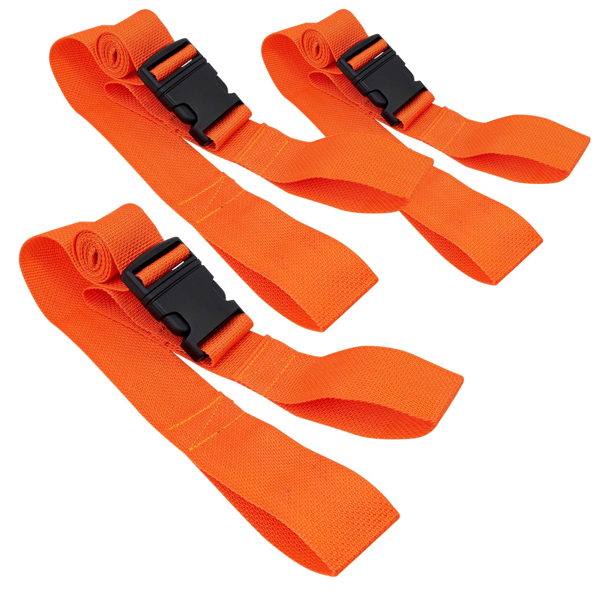 LINE2design Orange 5' Disposable Board Straps - 3 Pack with Plastic Quick Release Buckle - Compatible with Car, Truck, Boat & More