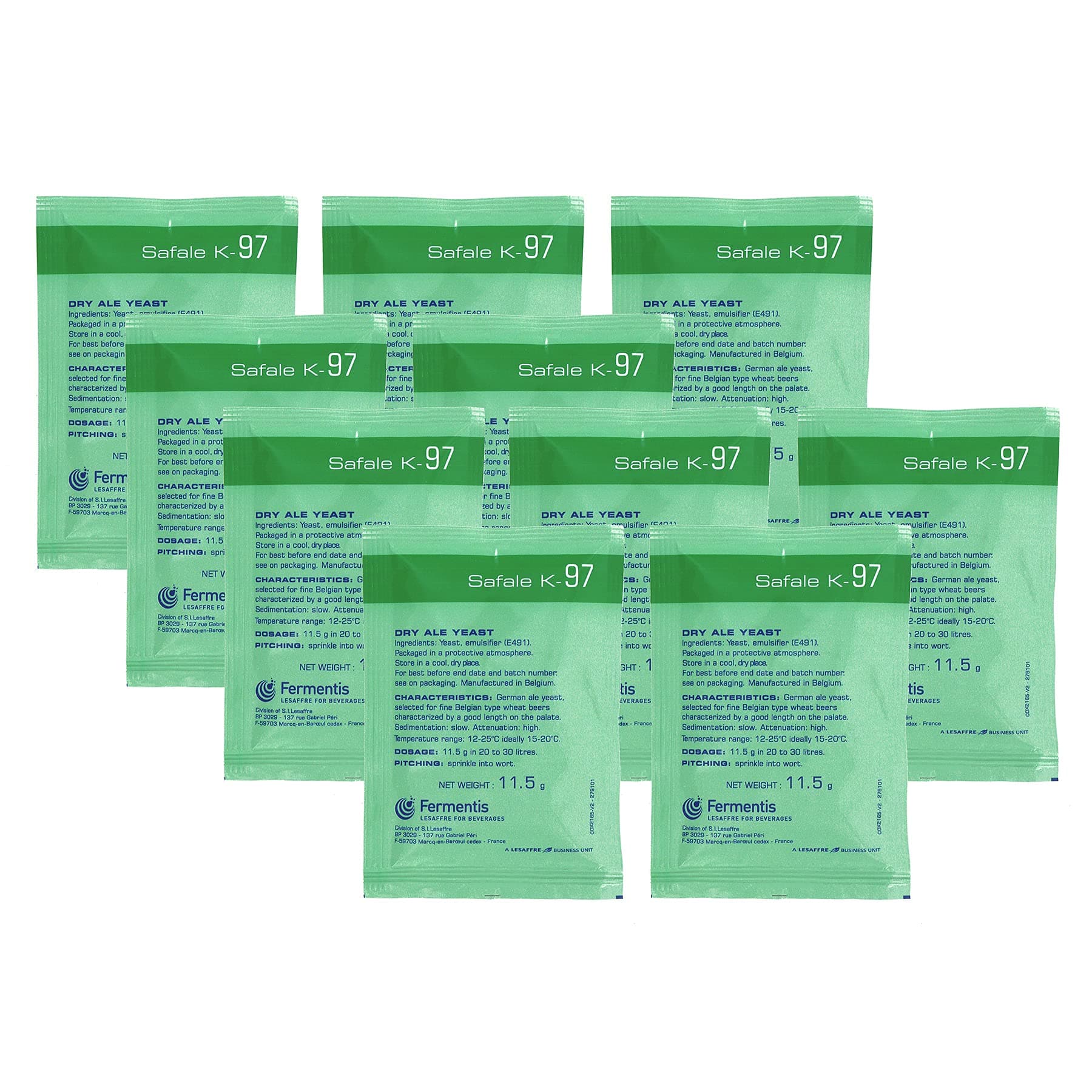 Safale K-97 Ale Yeast, 11.5g - 10-Pack