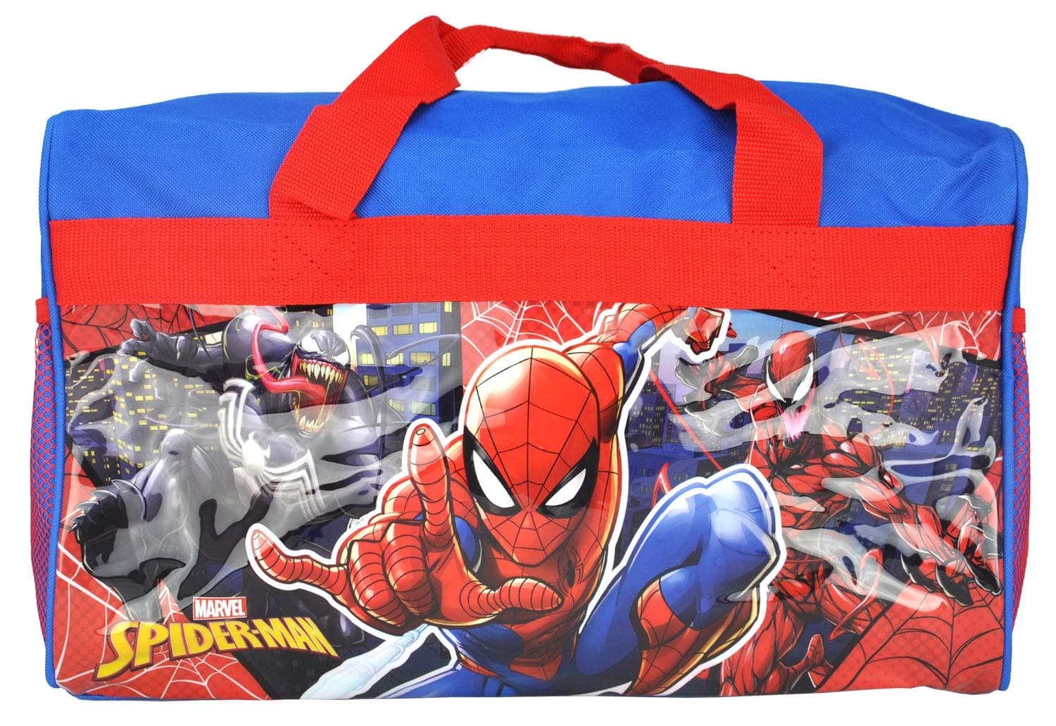 Spiderman 600D Polyester Duffle Bag with Printed PVC Side Panels