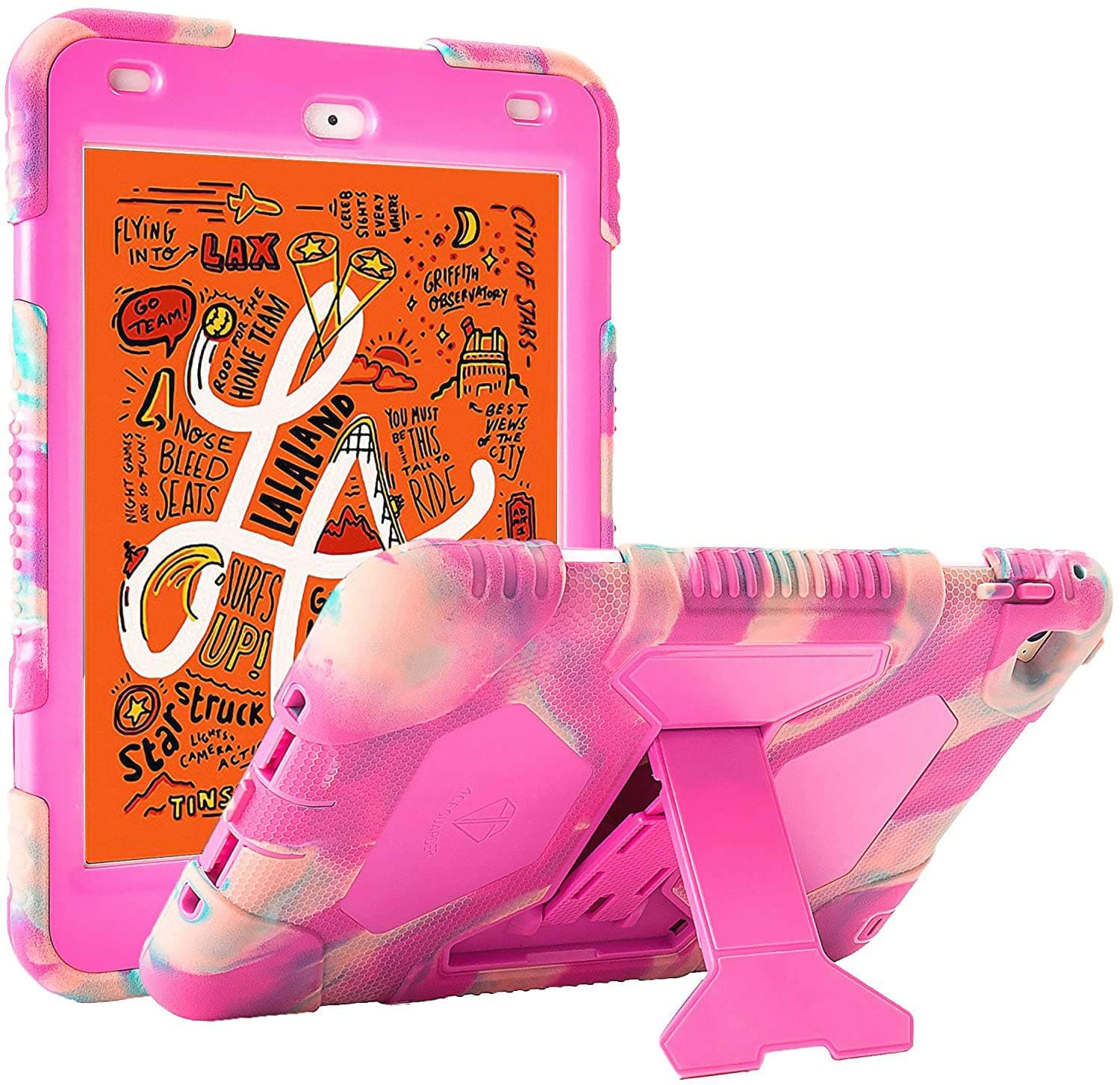 Mini 5 Case 2019 for 1Pad Mini ACEGUARDER Full Body Protective Premium Soft Silicone Cover with Adjustable Kickstand (Candy)