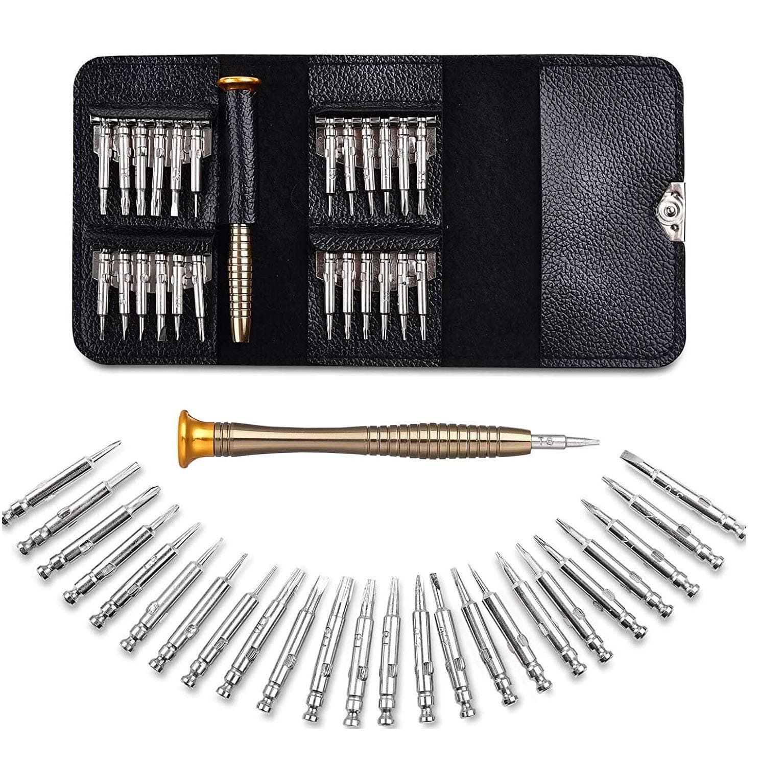 24-in-1 Precision Screwdriver Set with Phillips & Flathead, Magnetic Mini Kit for Electronics, PC & Eyeglass Repair (25 IN 1 SCREWDRIVER SET)