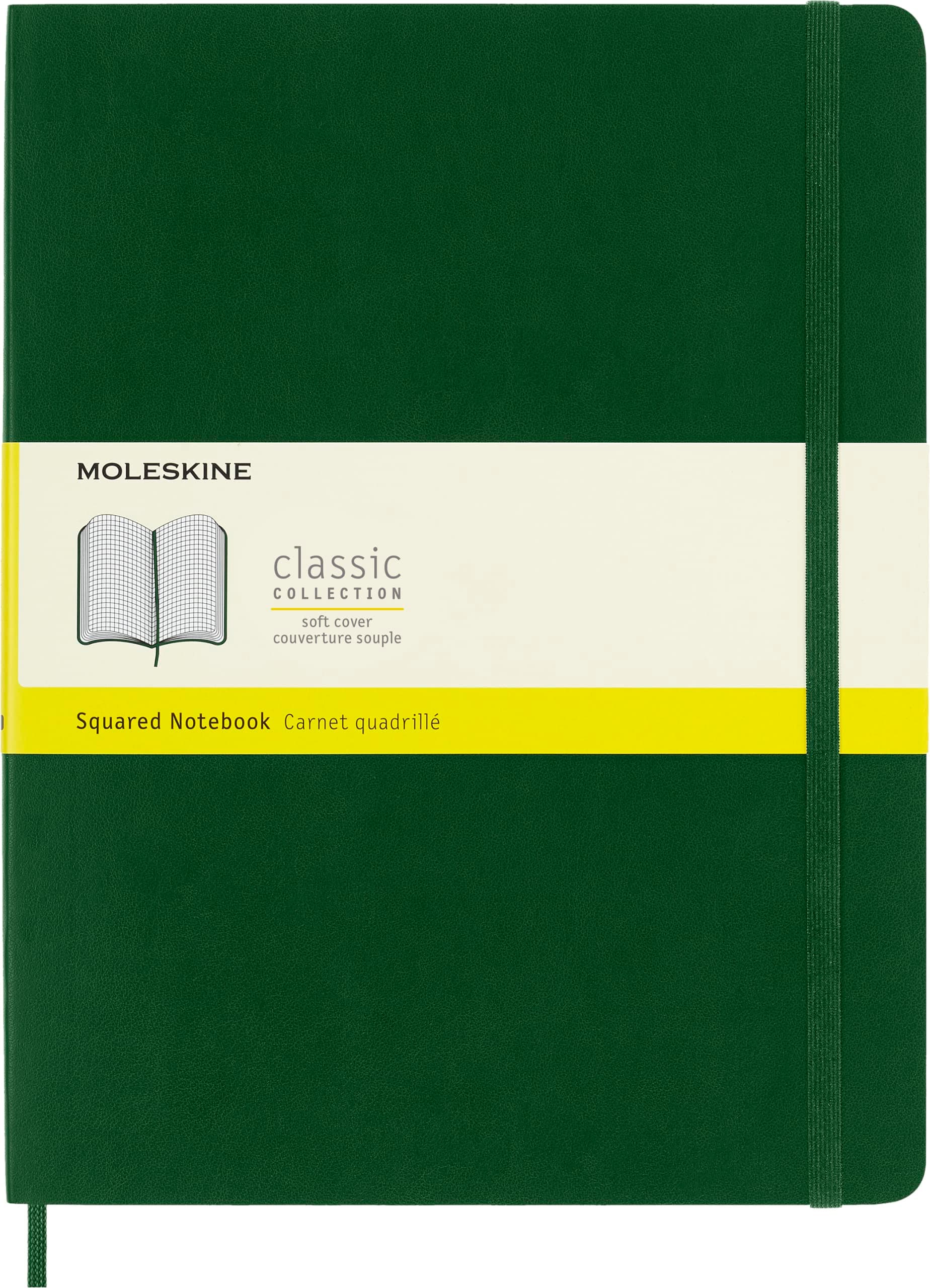Classic Notebook, Soft Cover, XL (7.5" x 9.5") Squared/Grid, Myrtle Green, 192 Pages