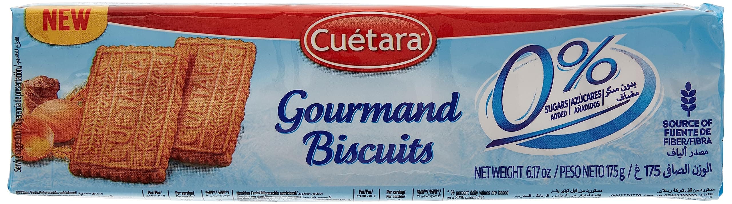 Cuétara 0% Sugar Gourmand Biscuits 175g.