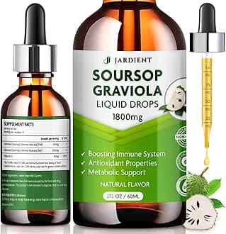 Jardient Soursop Bitters Liquid Oil : Graviola Soursop Extract- Organic for Cell Support and Regeneration- Soursop Tincture Edible 2 fl oz