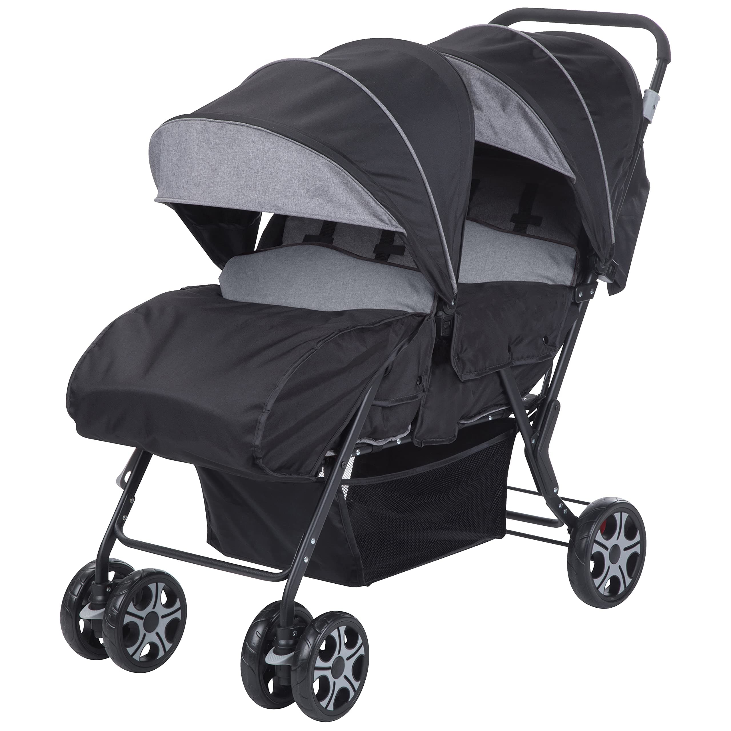 Safety 1st Teamy Double, Light and Compact, Twin Stroller from birth/6m+ to 22kg, Black Chic
