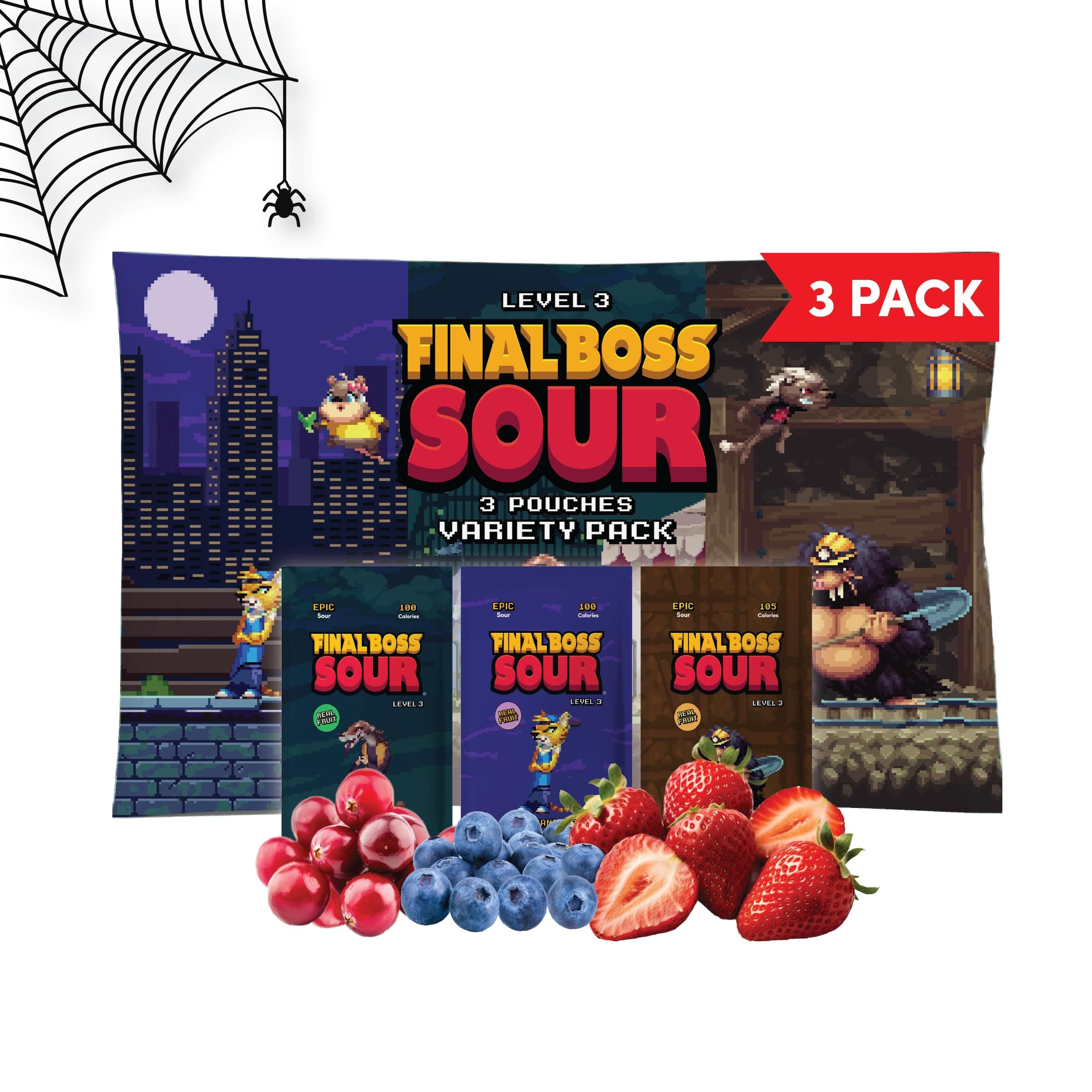 FINAL BOSS Final Boss Sour Candy Mini Packs, World's Most Extreme Super Sour Snack Challenge, No Artificial Colors, Snack Level 3