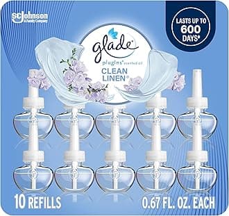 PlugIns Refills Air Freshener, Scented and Essential Oils for Home and Bathroom, Clean Linen, 6.7 Fl Oz, 10 Count