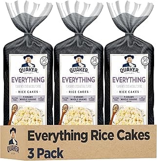 Quaker Large Rice Cakes, Everything Flavor, GLuten Free, Pack of 3