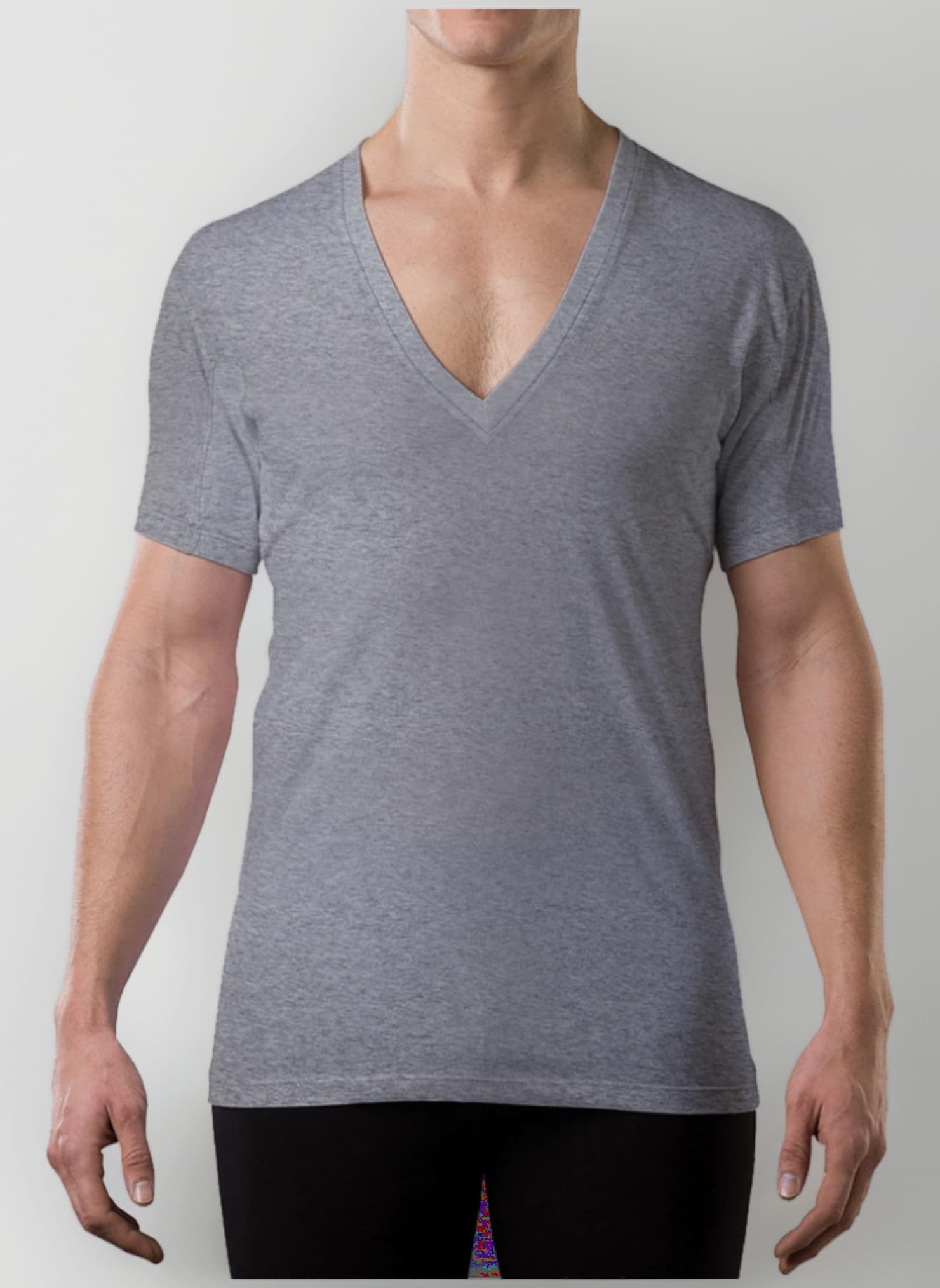The Thompson Tee Men's Sweatproof Undershirt | Cotton Deep V Neck | Original Fit | with Sweat Pads