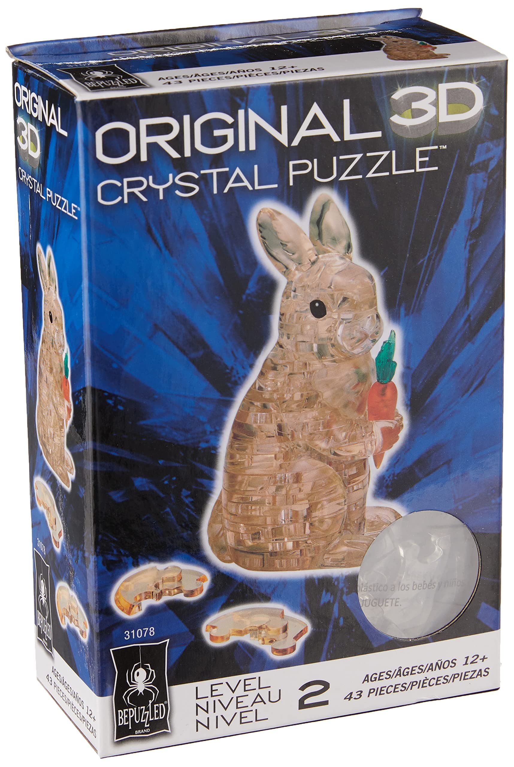 Bepuzzled31078 Original 3D Crystal Puzzle - Rabbit: 43 Pieces