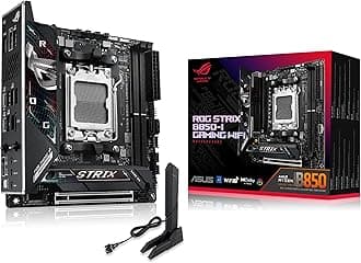 ASUS ROG Strix B850-I Gaming WiFi AMD AM5 B850 Mini-ITX mITX Motherboard 10+2+1 Stages, DDR5, 2.5G LAN, WiFi 7, 2X M.2, PCIe® 5.0 x16, USB 20Gbps Type-C®, AI Overclocking, AI Networking II, Aura Sync