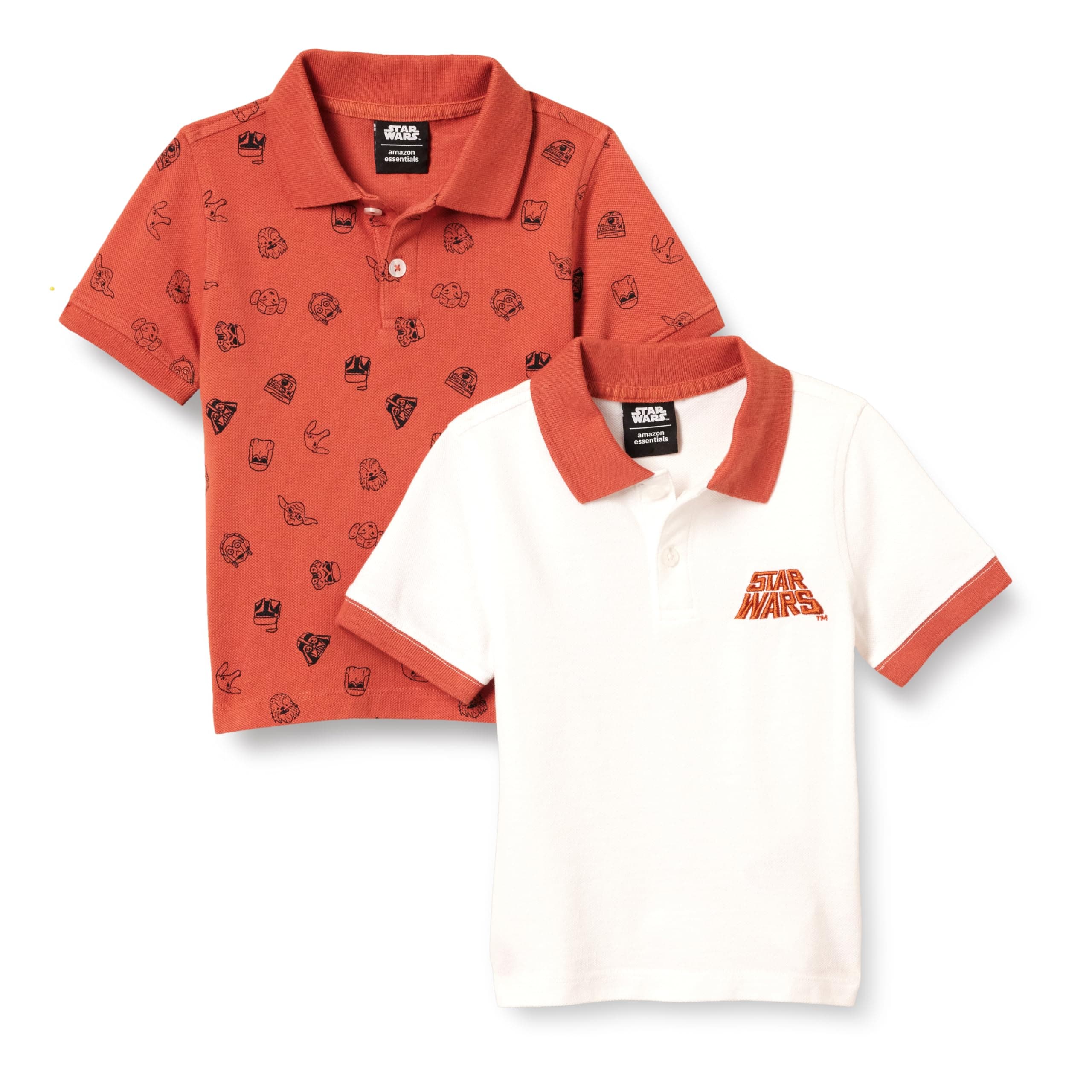 [Amazon Essentials] 2枚組 ポロシャツ コットンピケ 綿100% 半袖 ディズニー マーベル スター・ウォーズ 幼児 ボーイズ
