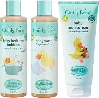Baby Regime Bundle | Baby Moisturiser 200ml, Baby Wash and Baby Bubbles 250ml | Suitable for Newborns with Dry, Sensitive and Eczema-prone Skin