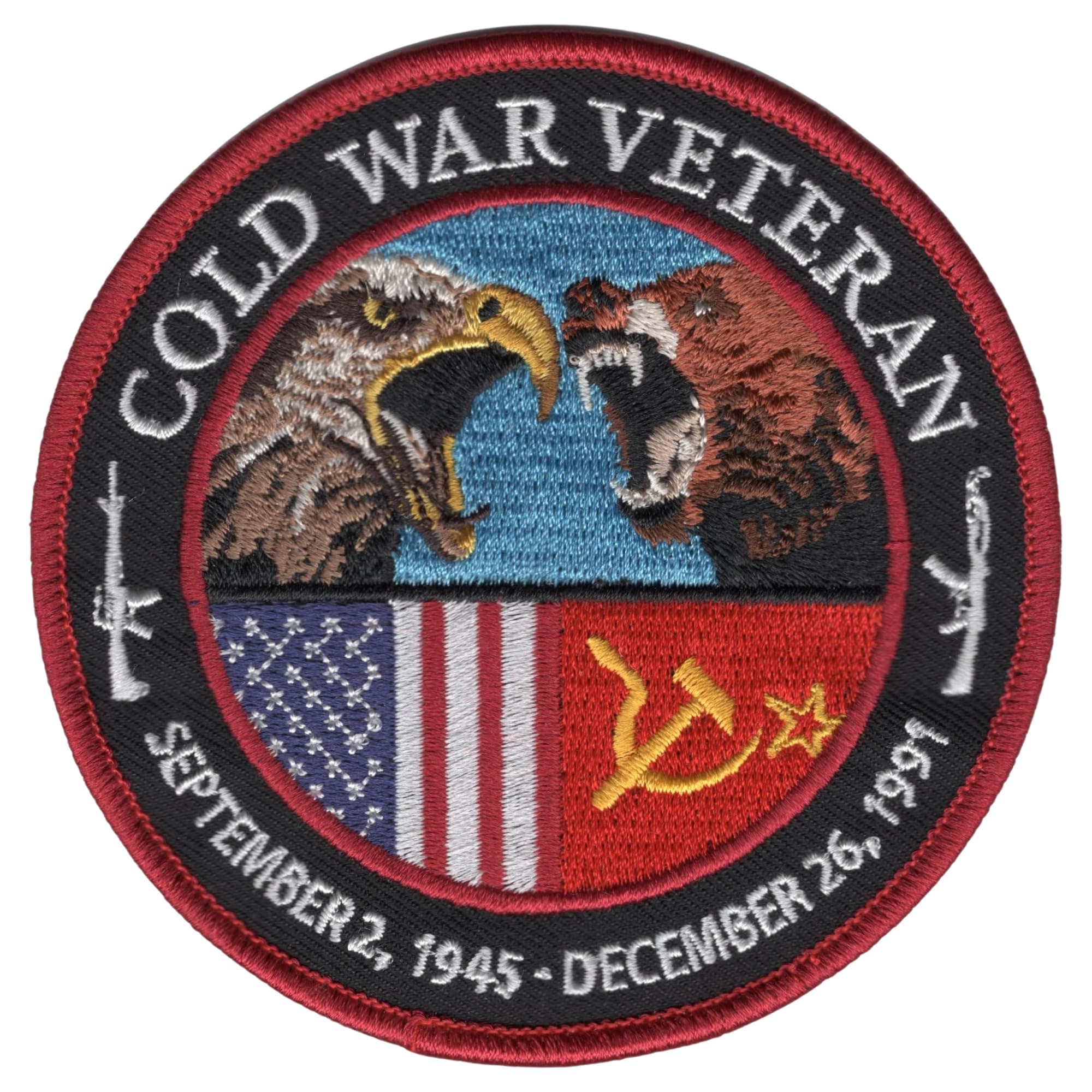 Popular Patch Cold War Veteran Patch (1945-1991) Historical Embroidered Patches to Honor United States Tactical Forces - Iron-On or Sew-On Application