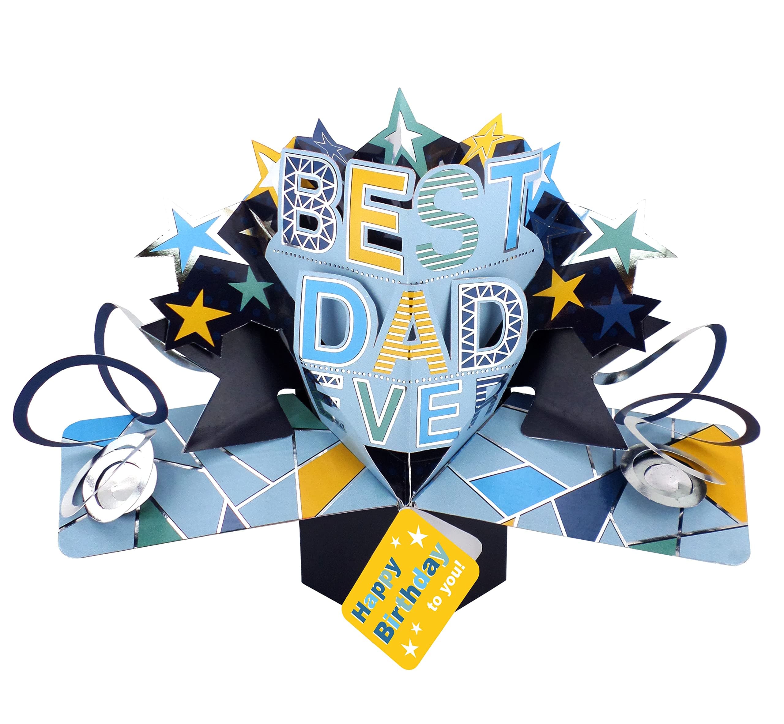 Second Nature Pop Ups Best Dad Ever Birthday Pop-Up Greeting Card Second Nature 3D Pop Up Cards FPOP006BD FPOP006BD
