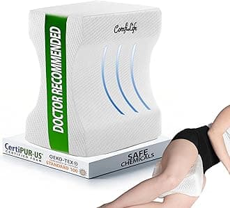 ComfiLife Orthopedic Knee and Leg Pillow for Side Sleepers Sleeping - 100% Memory Foam for Back Pain, Hip Pain Relief