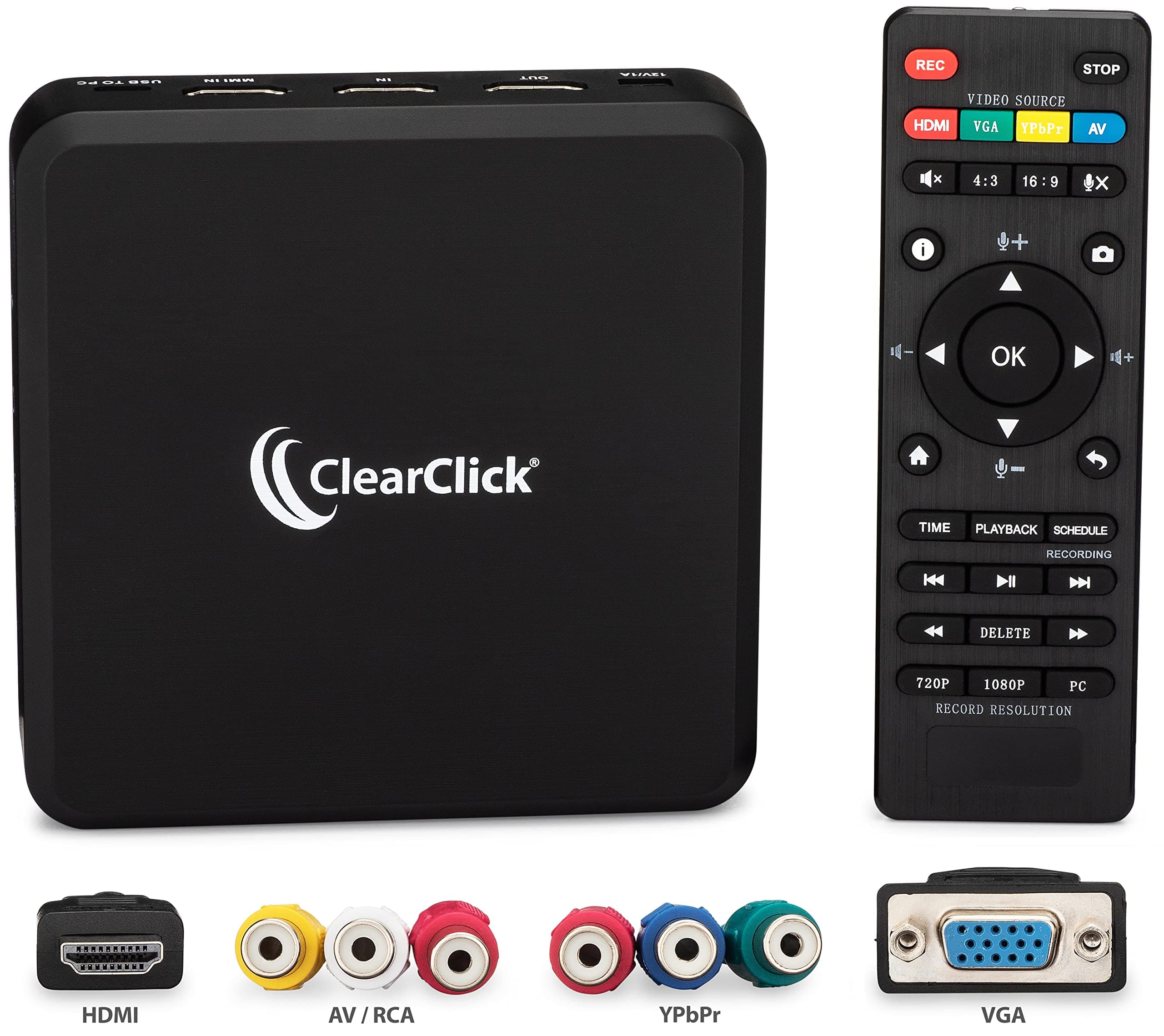 ClearClick HD Capture Box Platinum - Capture and Stream Video from HDMI, RCA, AV, VGA, YpbPr, VHS, VCR, DVD, Camcorders, Hi8