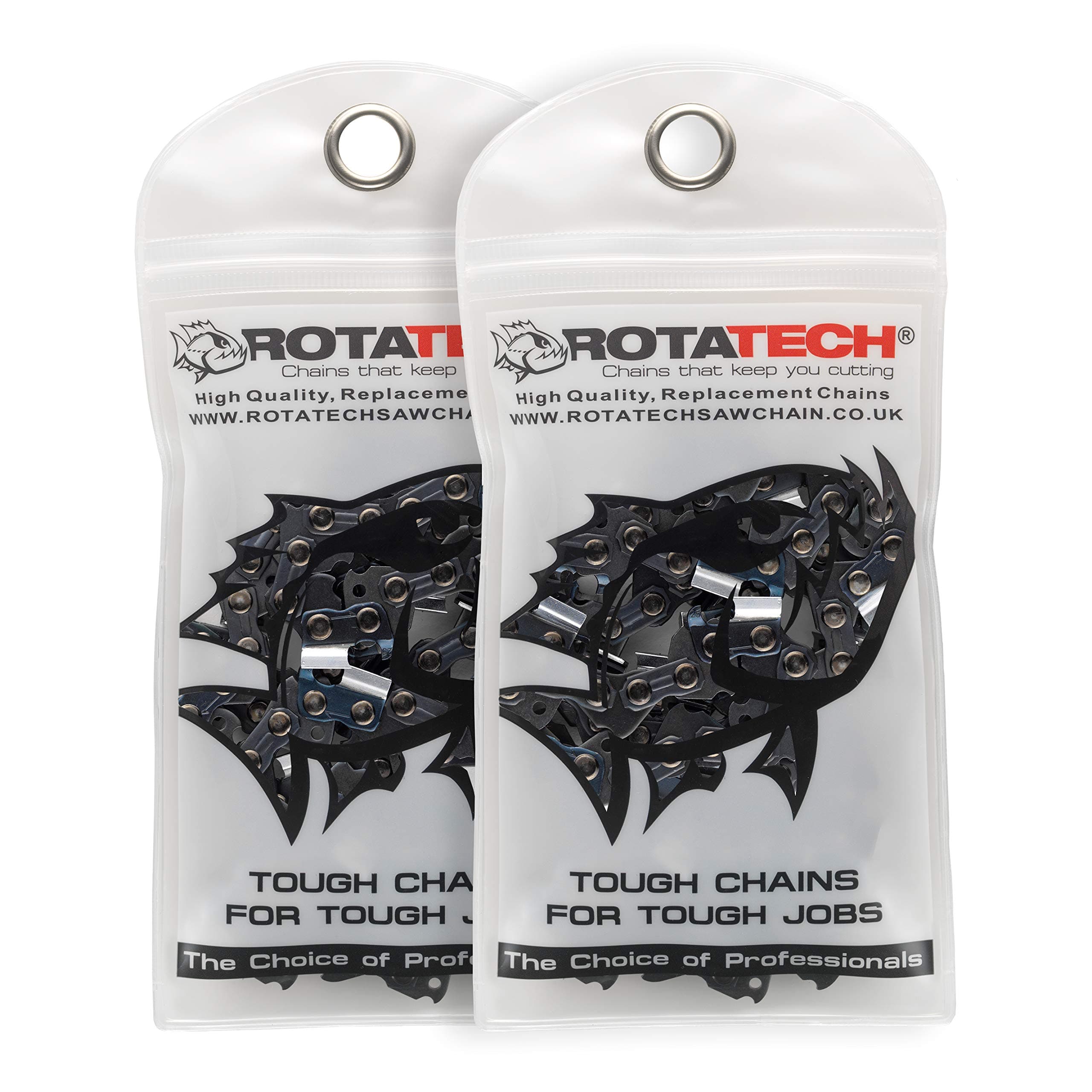 2 X 20 50cm Rotatech Chainsaw Chains .325" Pitch, .063" Gauge, 76 DL Drive Links. Compatible with Parker Brand Chainsaws