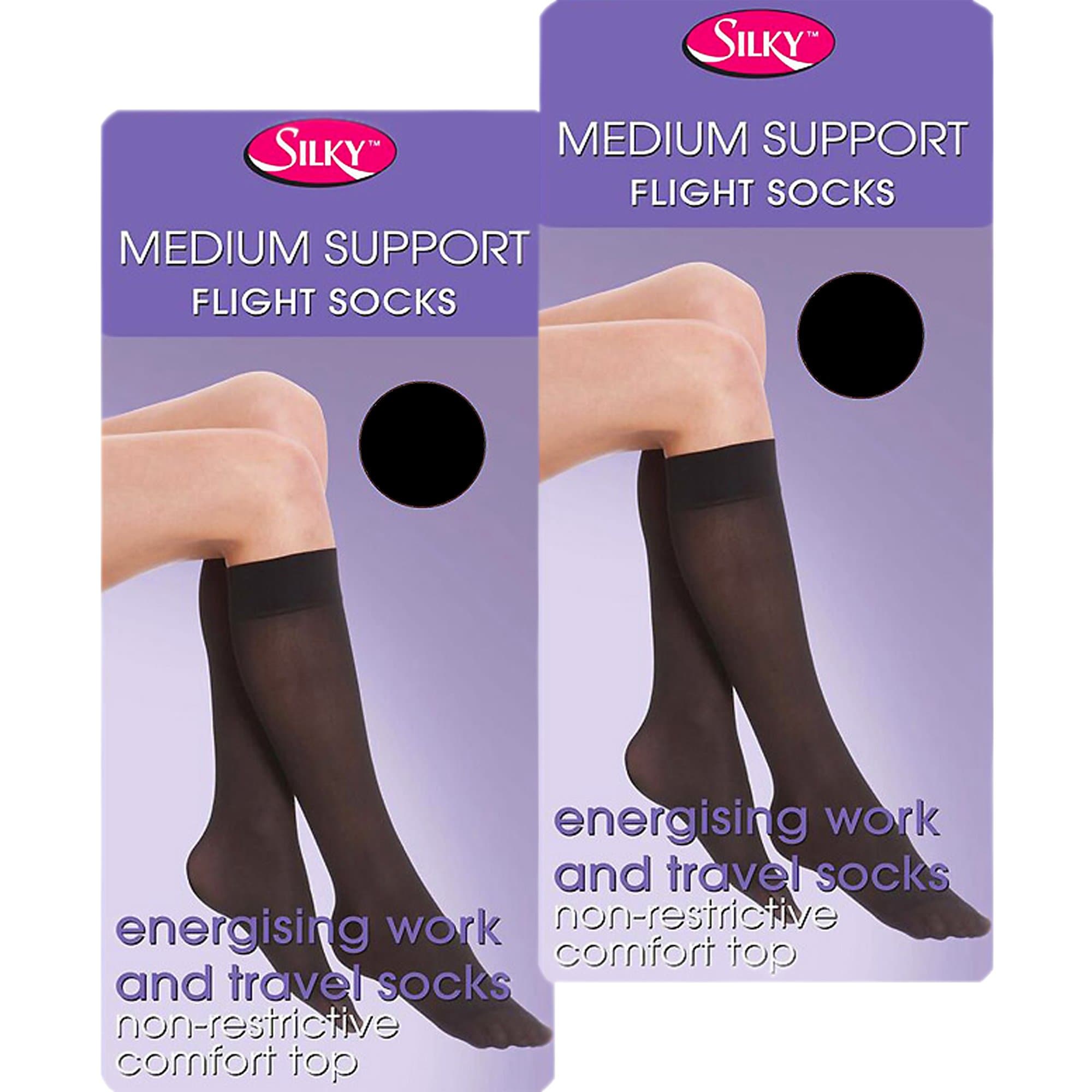 40 Denier Energising Medium Support Knee High Socks (2 Pair Pack)