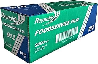 Reynolds 912 Foodservice Clear Plastic Wrap Film, 15 inch Width, 2000 Feet