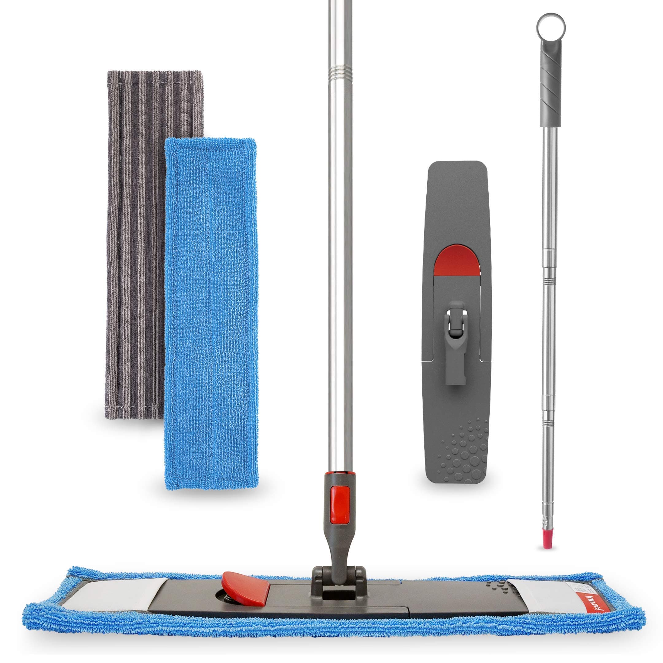 Floor Mop Microfiber Cleaning System - Washable Scrubbing and Reusable Microfiber for Hardwood, Laminate and Tile, Dust Mop, Soft Refills for Wood, Walls, Vinyl, Kitchen