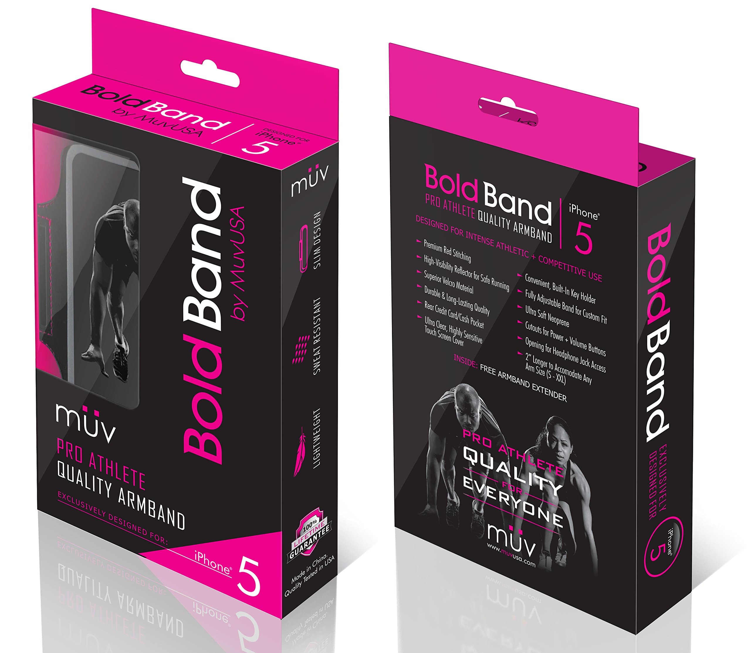 iPhone 5 5S 5C iPod Touch 5 Armband For Running - New & Improved 2016 Version - Fits EVERY Arm Size (S - XL) - Bonus Free Extender - Best Exercise & Workout Sport Band - Pink Case w/Silver Stitching